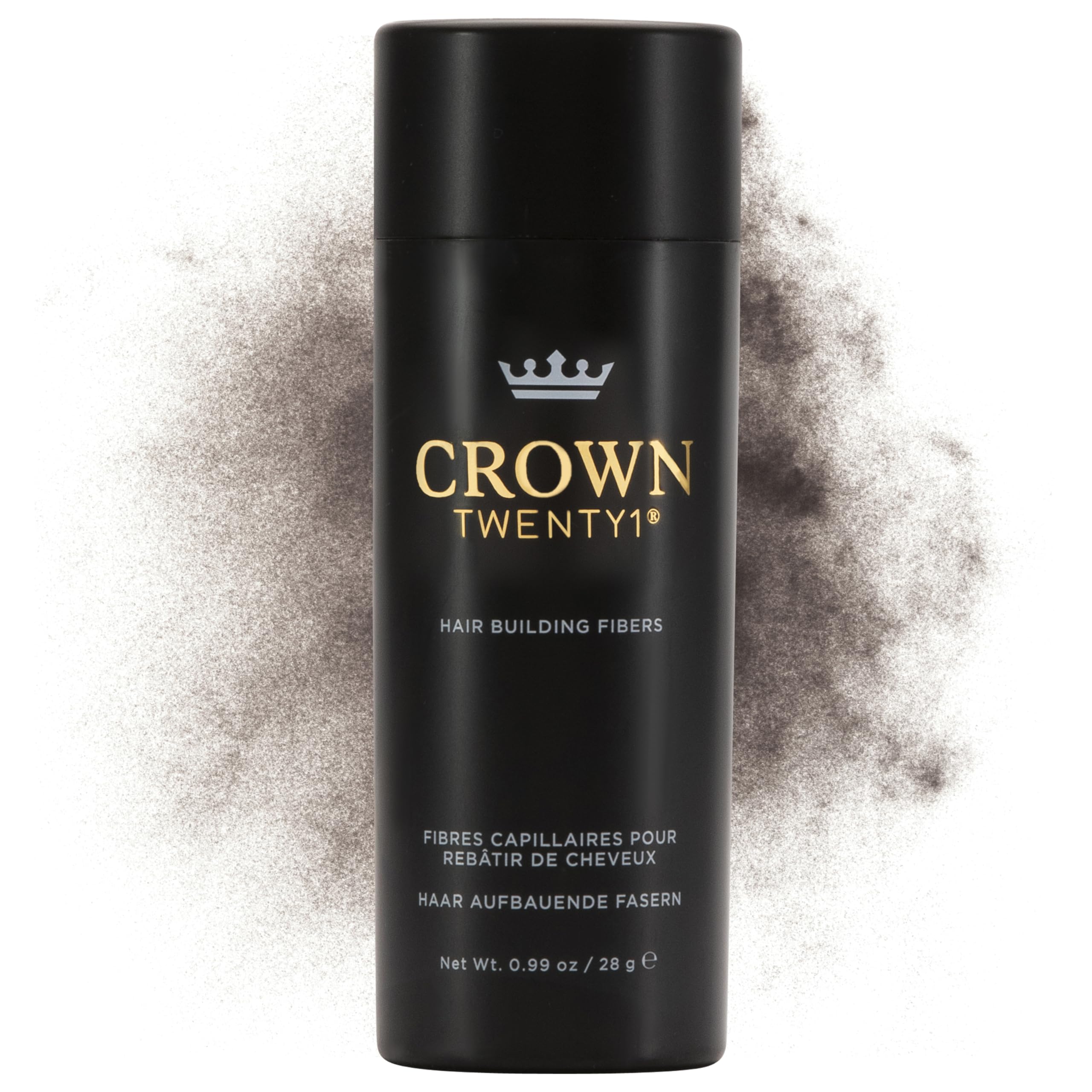 CROWN TWENTY1 Hair Building Fibers (28g) – Ash Brown, 13 Shades – Instant Thickening Concealer for Thinning Hair