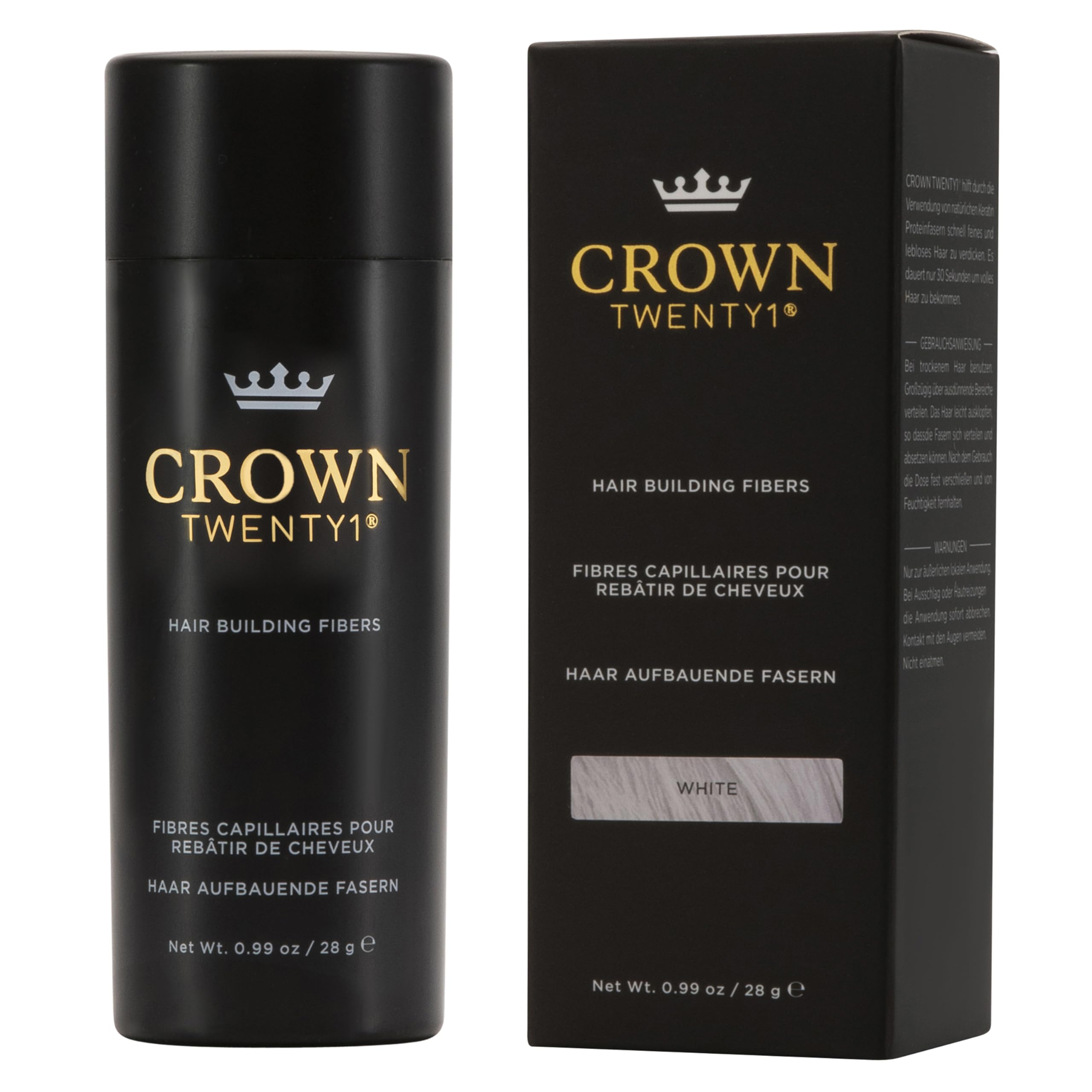 CROWN Hair Building Fibers (28g) – Instant Thinning Hair Concealment, 13 Shades