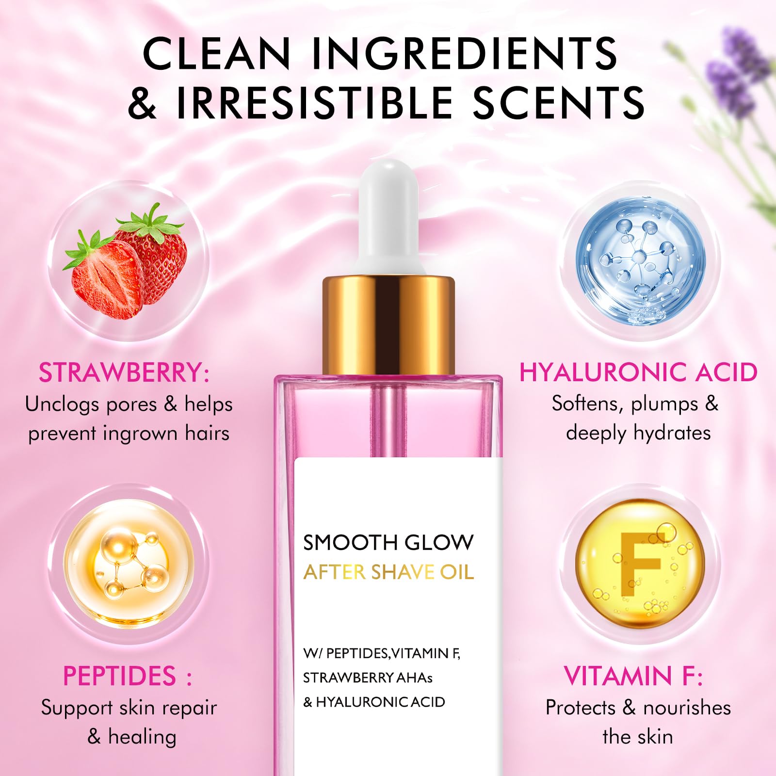 100ML Strawberry-Vanilla After Shave Oil for Women – Hydration & Soothing (2 Pack)