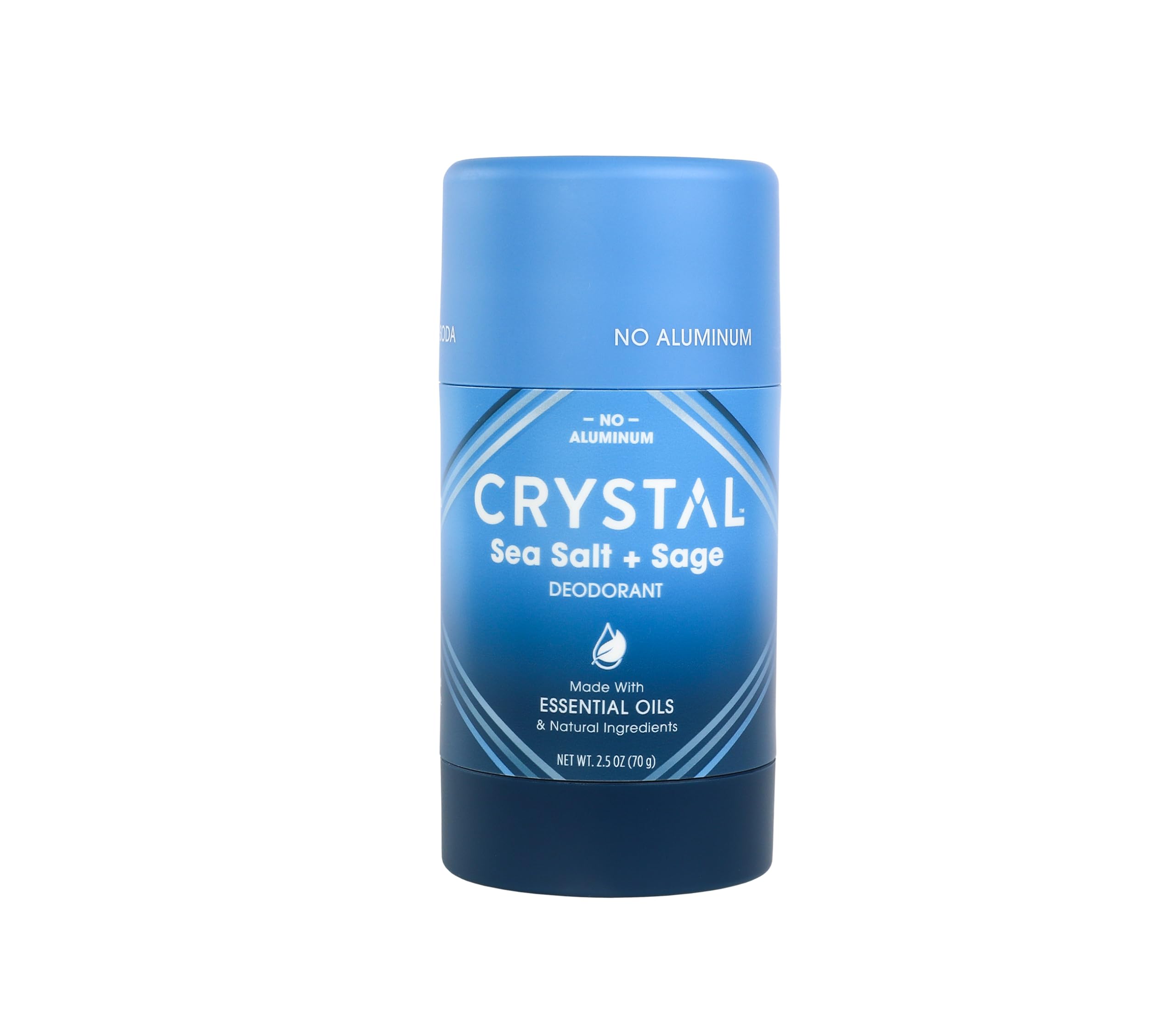 Crystal Essence Magnesium Solid Stick Deodorant – Aluminum-Free, Sea Salt + Sage, 2.5 oz
