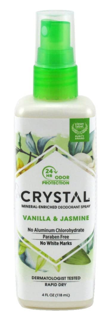 Crystal Essence Crystal Deodorant Spray Vanilla & Jasmine - 4oz (Pack of 2)