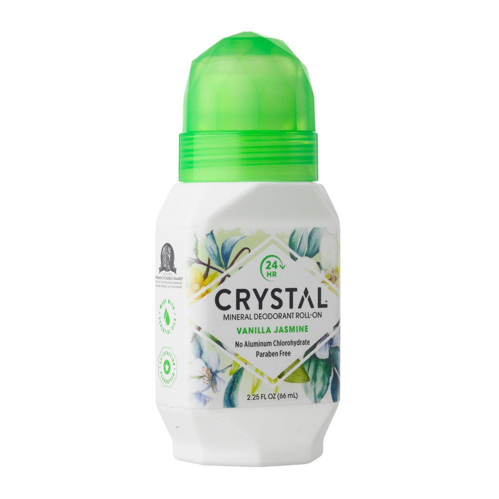 Crystal Essence Mineral Deodorant Roll-On Vanilla Jasmine — 4-Pack (2.25 oz each)