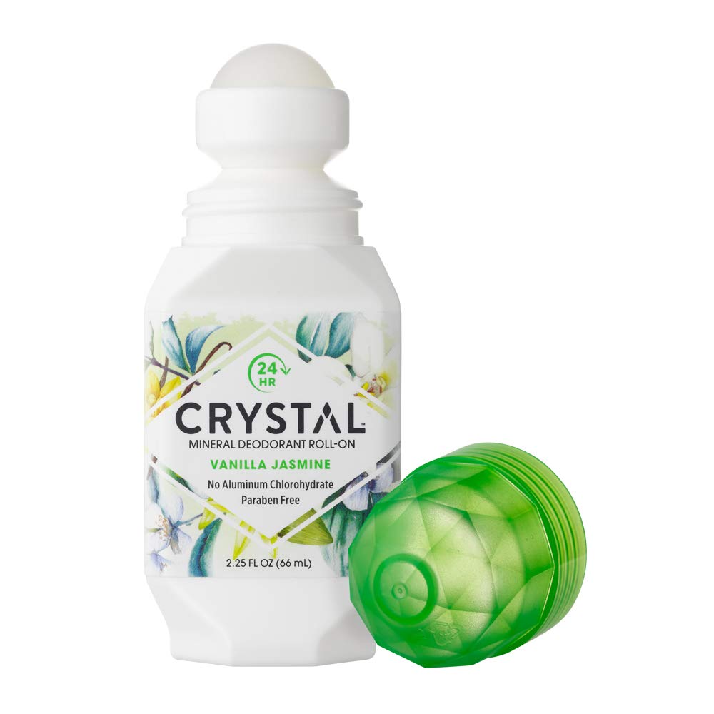 Crystal Essence Mineral Deodorant Roll-On Vanilla Jasmine — 4-Pack (2.25 oz each)