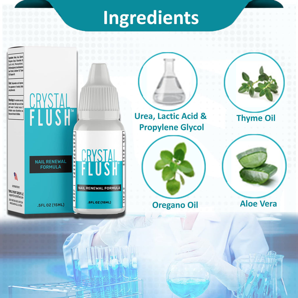 Crystal Flush Nail Renewal Formula – Nail & Toe Treatment | As Seen On TV (05 oz/15 ml)