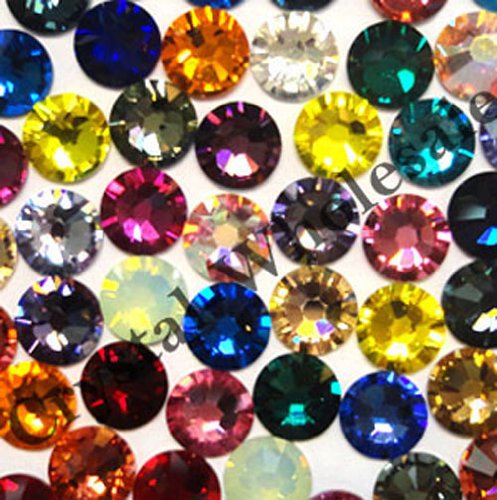 Crystal-Wholesale 144 Pcs Austrian Crystal Flatbacks No-Hotfix SS16 – Mix Colors