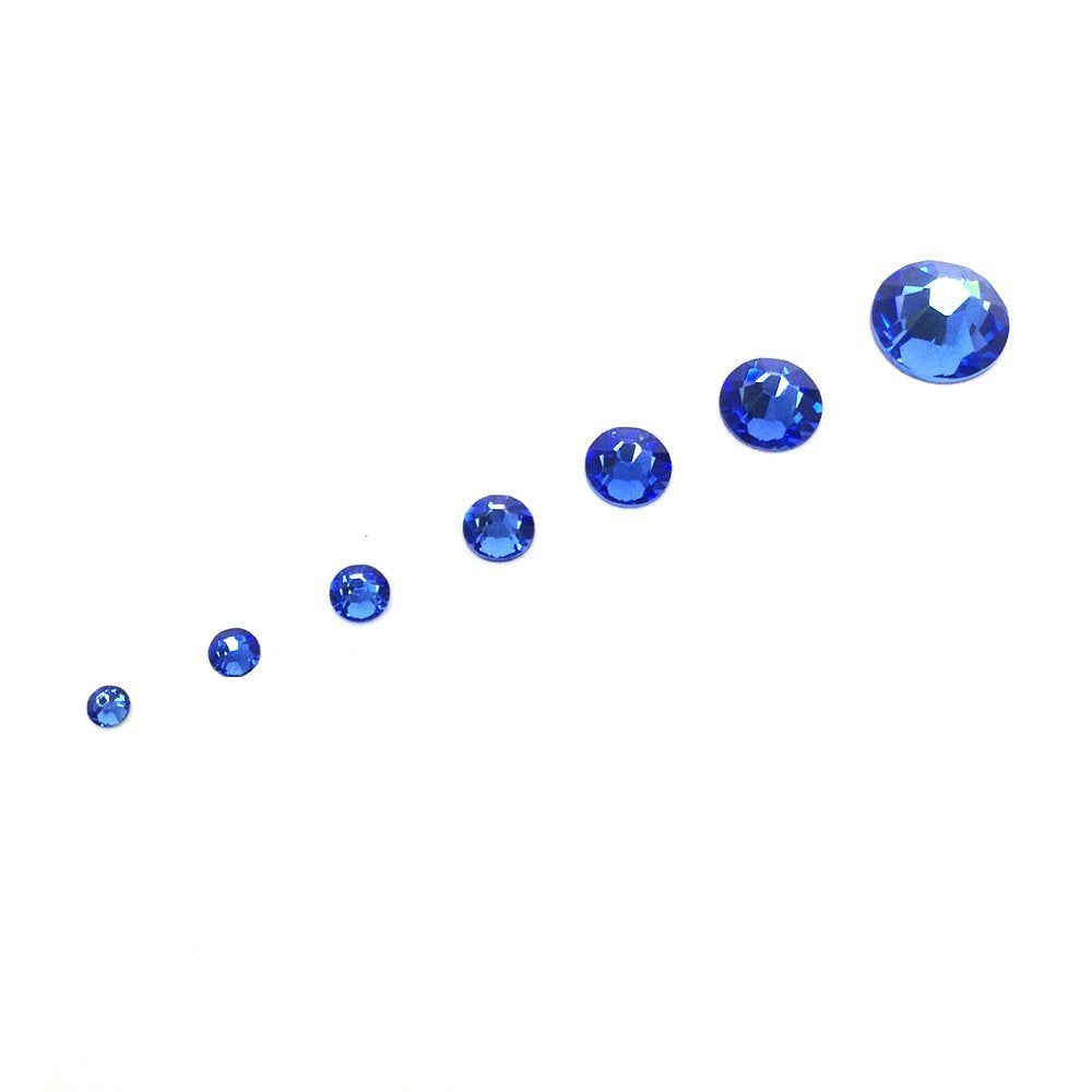 SAPPHIRE Blue Swarovski Flatbacks No Hotfix – 144 pcs, Mixed Sizes ss5-ss30 | Crystal-Wholesale