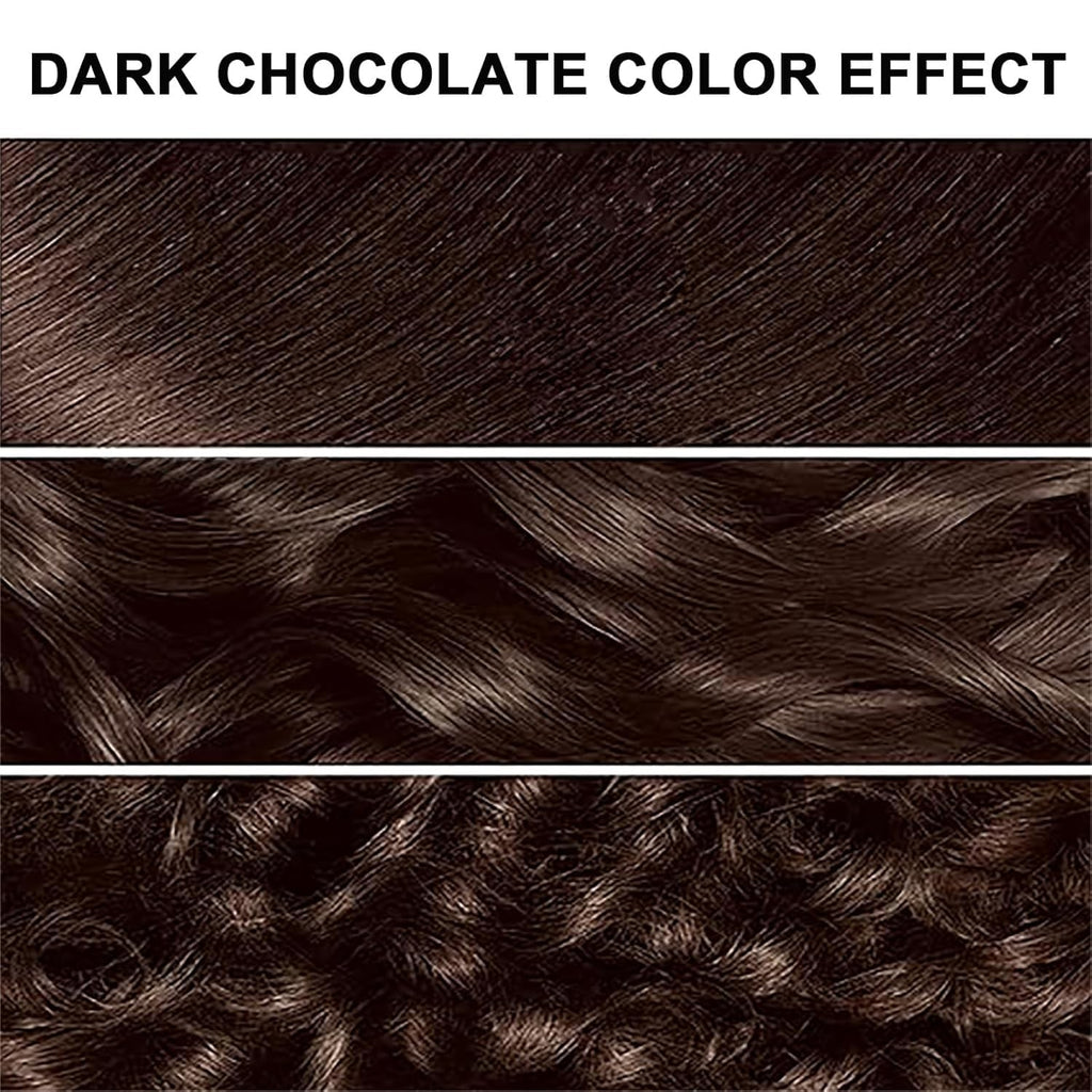 CSFDXD Dark Chocolate Hair Dye Shampoo 3-in-1 — 100% Gray Coverage, 500ml