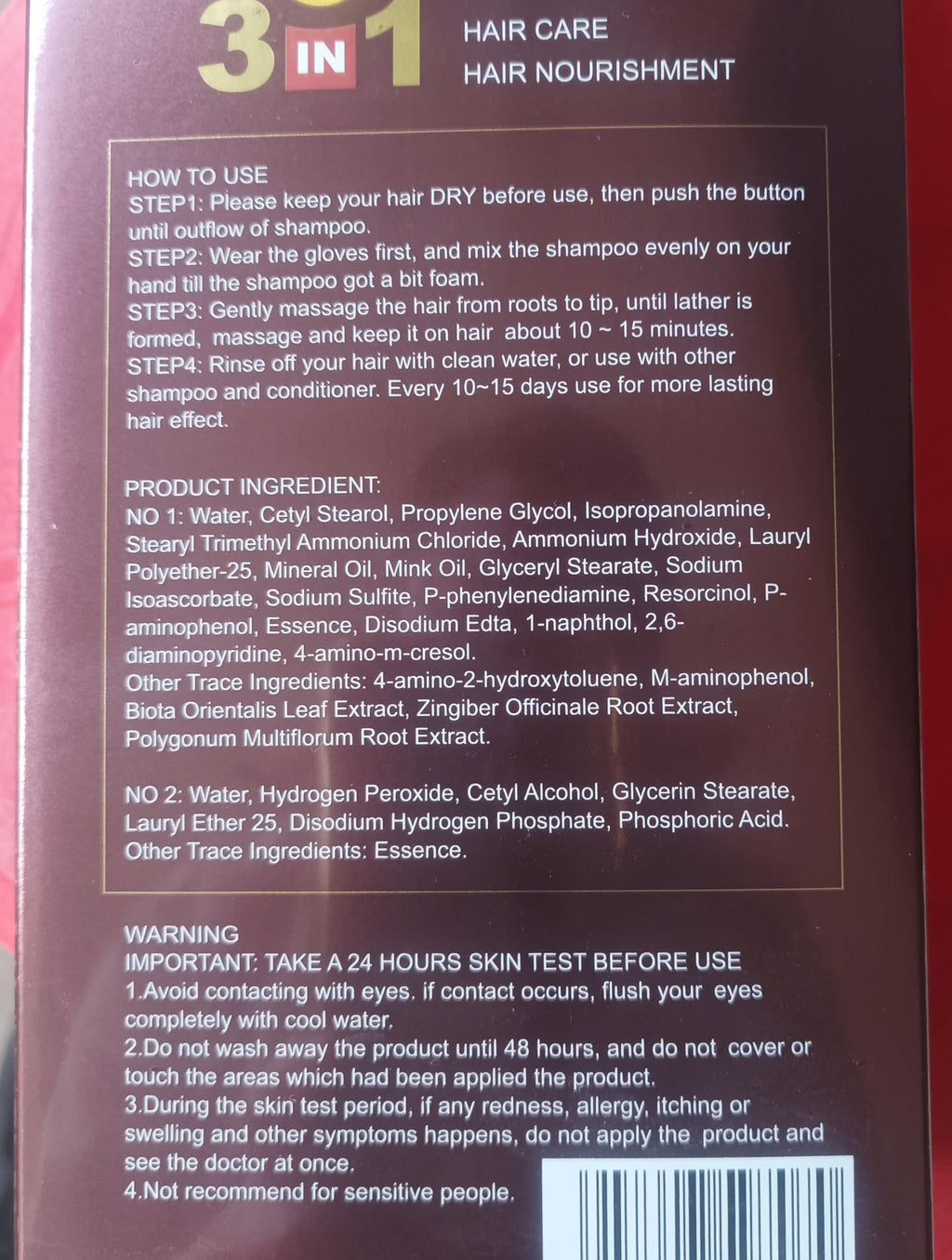 CSFDXD Golden Brown Hair Dye Shampoo 3-in-1 – Root Touch Up, 500ml