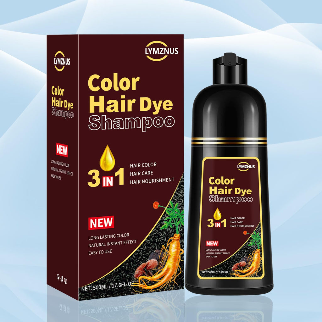 CSFDXD Instant Coffee Hair Dye Shampoo 3-in-1 for Long-Lasting Light Brown Color 500ml