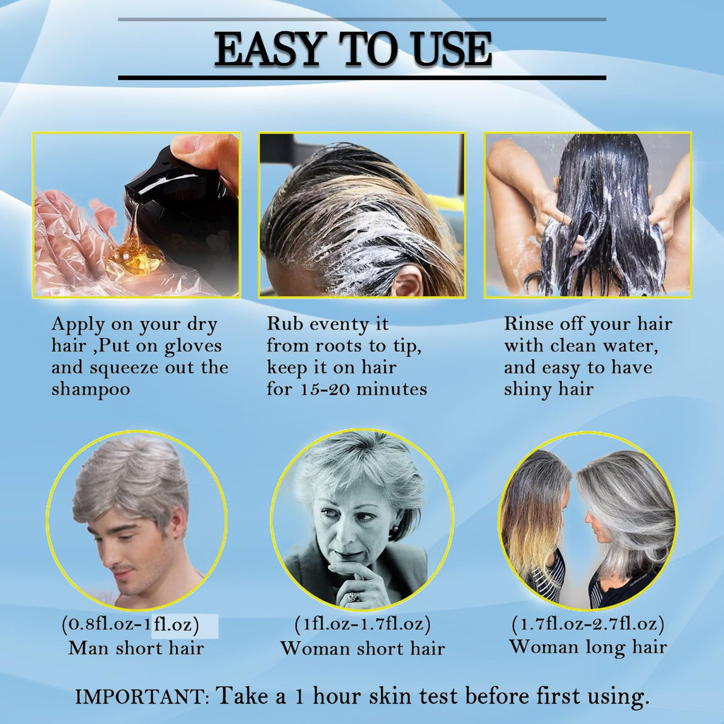CSFDXD Instant Chestnut Brown Hair Dye Shampoo 3-in-1 for Gray Hair Coverage | 500ml