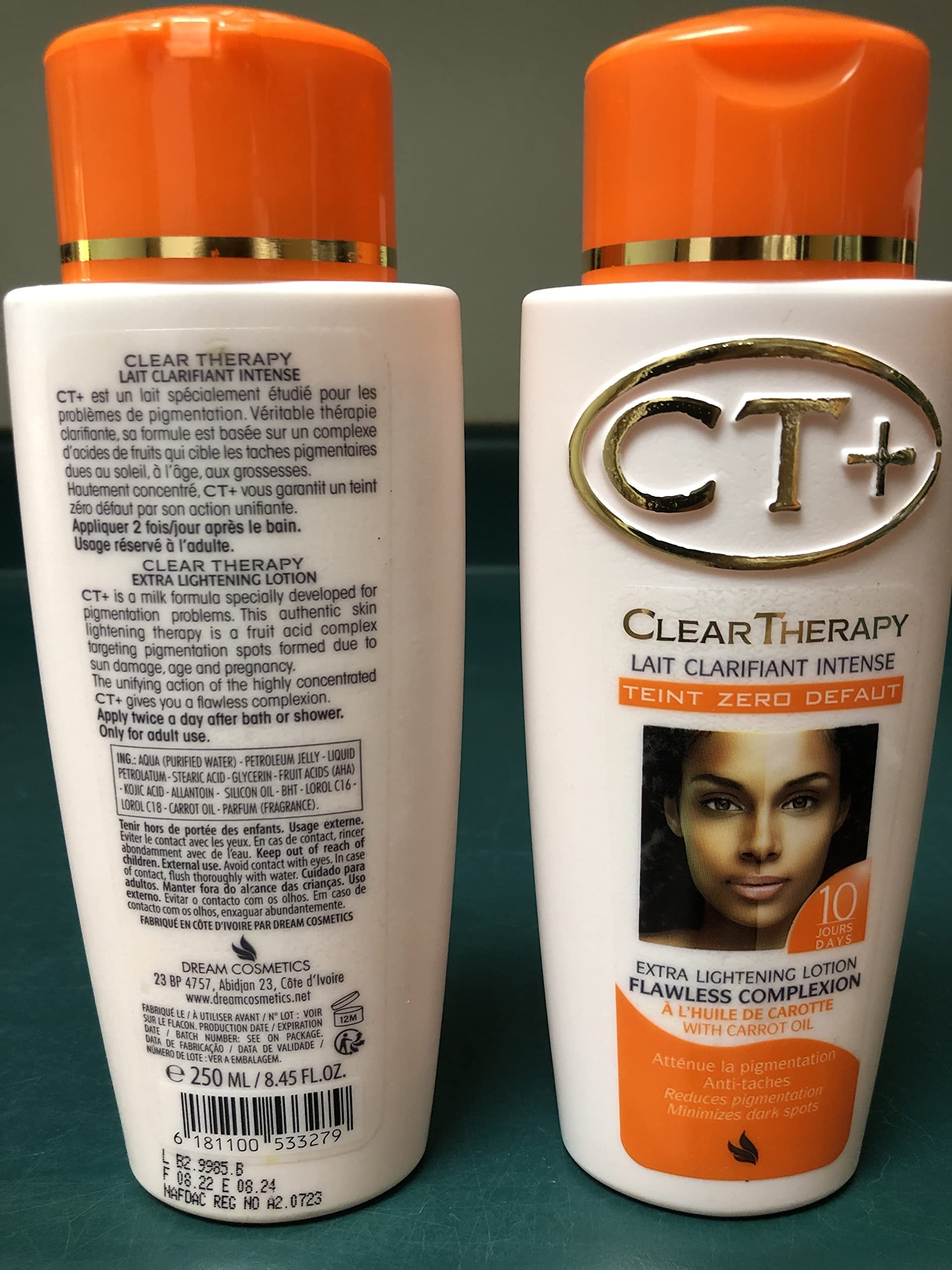 CT+ Clear Therapy Extra Lightening Lotion with Carrot Oil 250 ml