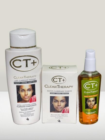 CT+ Clear Therapy Skin Lightening Set – 3-Piece Lotion, Soap & Serum (10 Day Treatment)