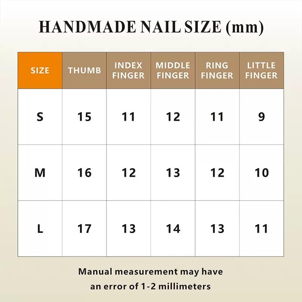 CTTHNBD Medium Almond Press-On Nails – Flower Design, Black & Gold (Size S)