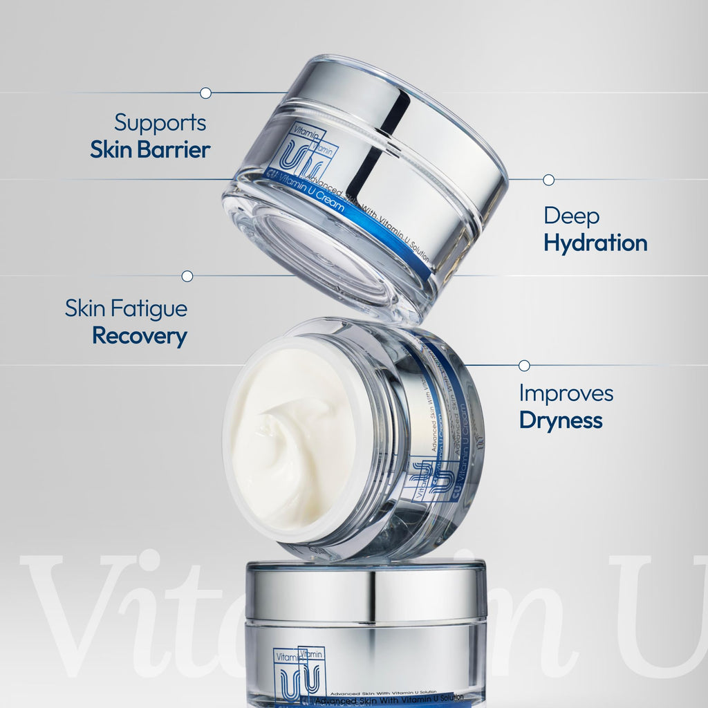 CU: VITAMIN U Moisturizing Cream for Face | Korean Skincare with Adenosine, Niacinamide & Ceramide (50ml)