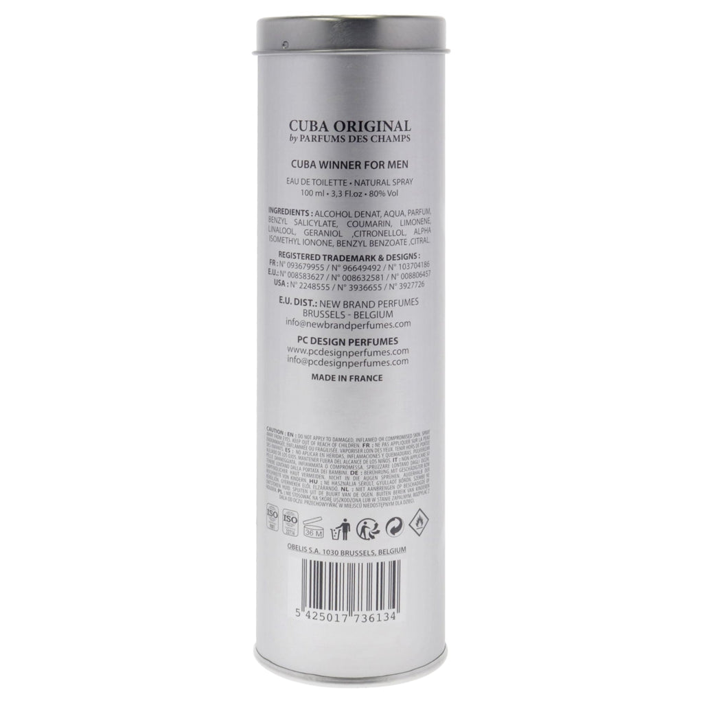 Cuba Winner Eau de Toilette for Men | 3.3 oz / 100 ml