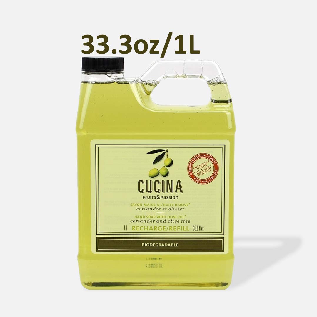 Cucina Purifying Hand Wash Refill – 2 x 1L, Coriander & Olive Tree, Made in Canada