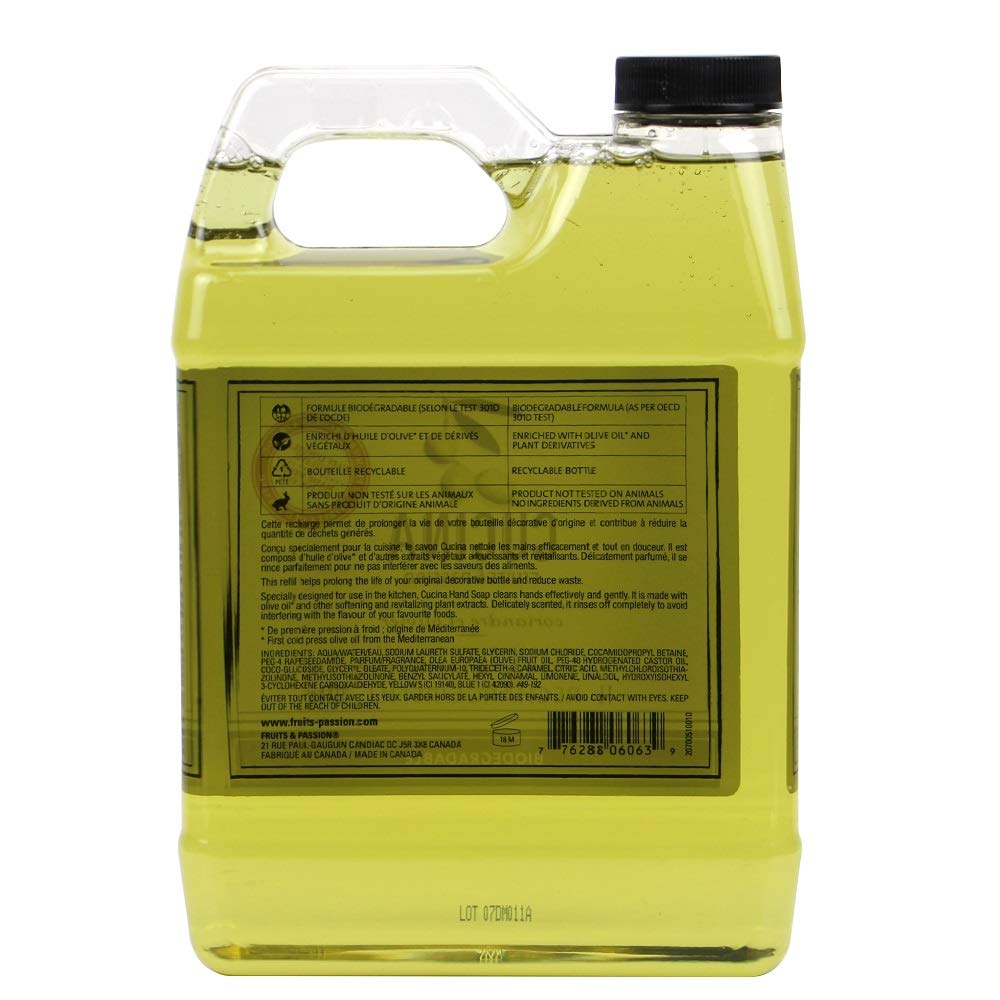 Cucina Purifying Hand Wash Refill – 2 x 1L, Coriander & Olive Tree, Made in Canada