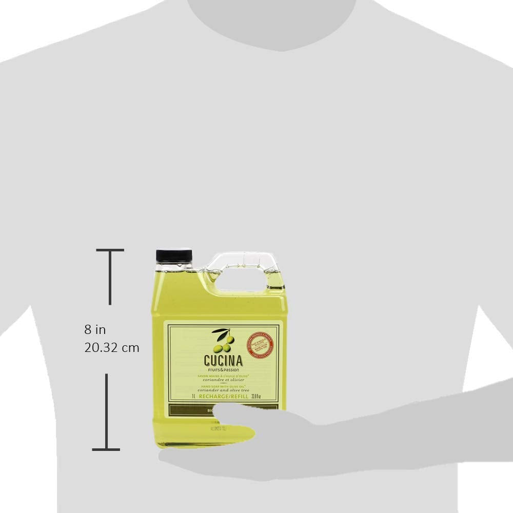 Cucina Purifying Hand Wash Refill – 2 x 1L, Coriander & Olive Tree, Made in Canada