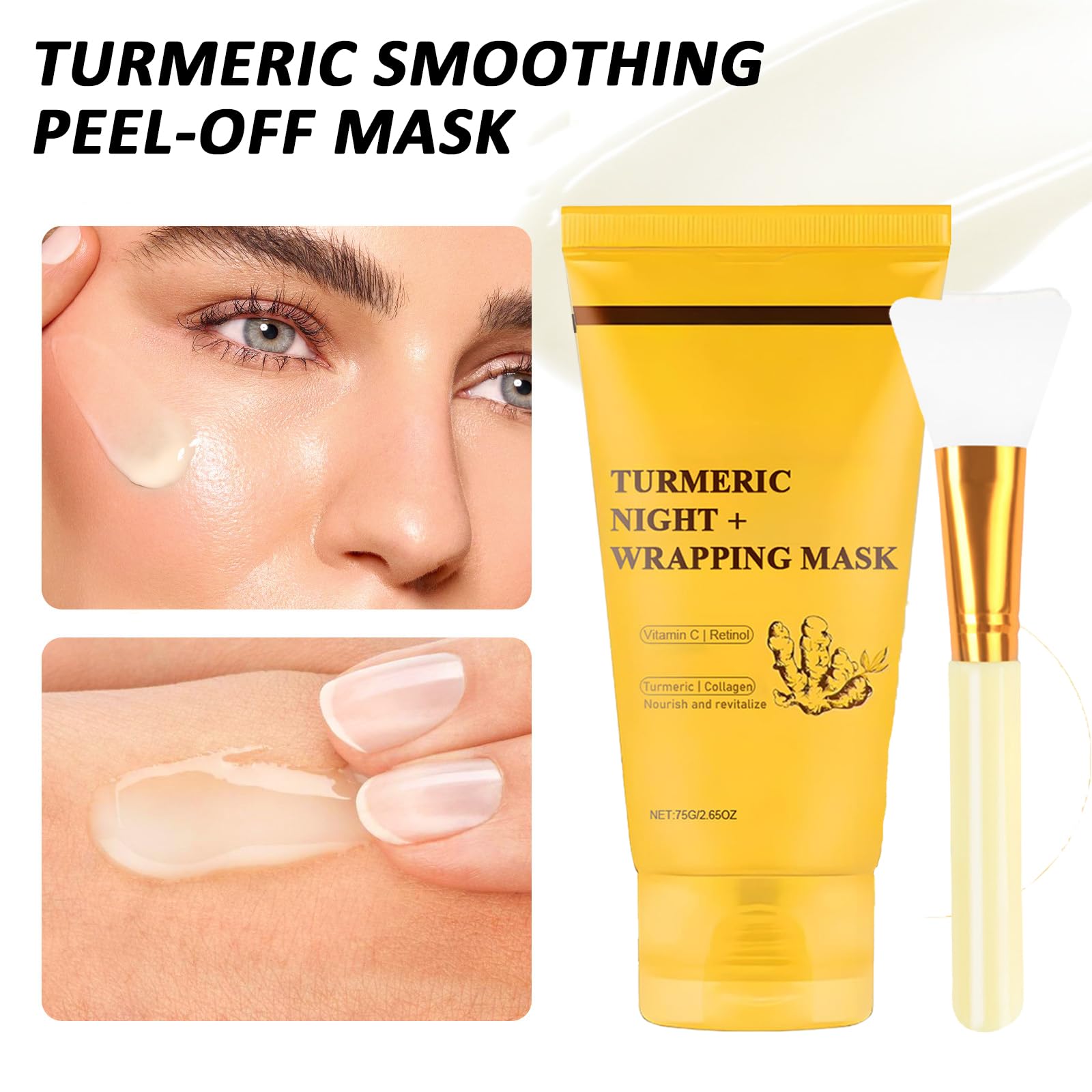 Cuemora Turmeric Overnight Mask with Bio-Collagen – Peel-Off Night Mask
