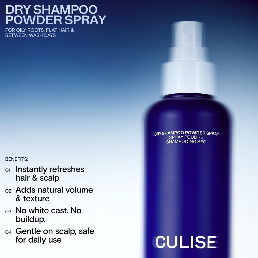 CULISE Korean Dry Shampoo Powder Spray - Non-Aerosol, oil absorption & root refresh (16-Week Supply)