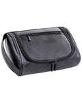 Cumbanho Mens Slim Toiletry Bag | Minimalist PU Leather Dopp Kit for Men – Black