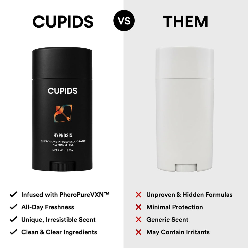 Cupids Hypnosis Deodorant for Men – Aluminum-Free, Pheromone-Infused, Vanilla Ember