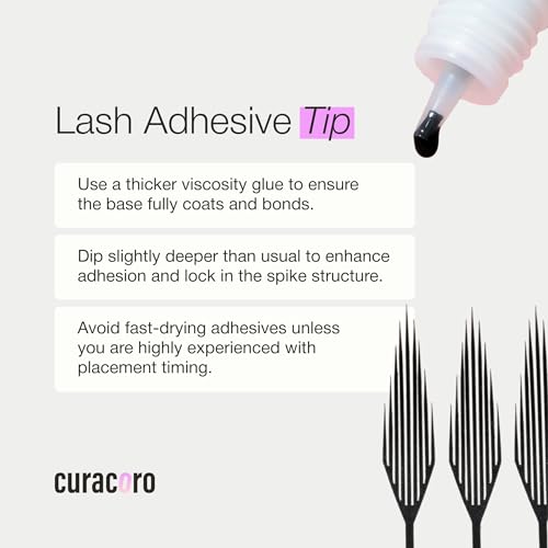 Curacoro Anime Spire Spikes – Laser-Bonded, Lightweight Premade Lash Spikes with LC Curl 7–16mm for Professionals