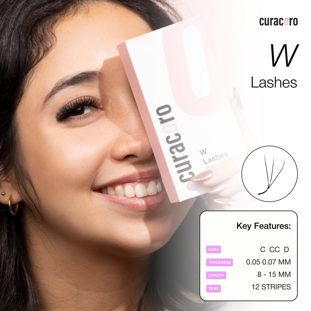 CURACORO Curacoro W Eyelashes Extensions – 3D Handmade Volume, 0.05 C Curl, 11mm