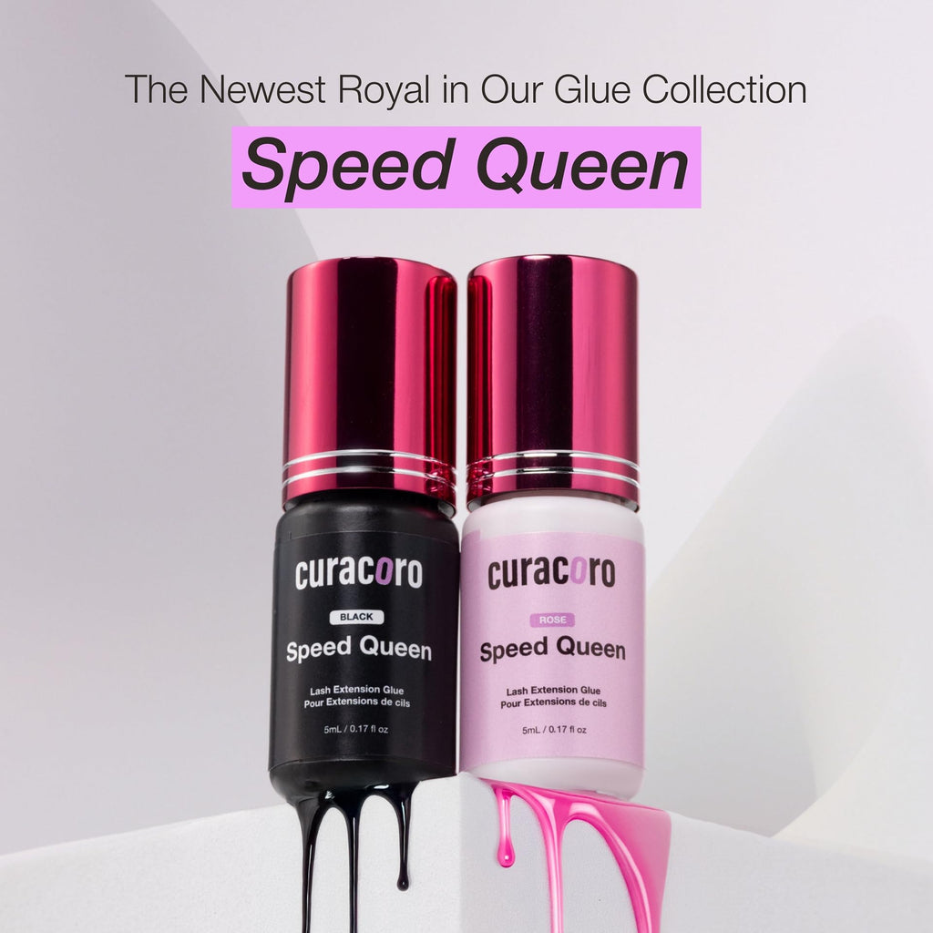 Curacoro Professional Eyelashes Glue - Extra Strong Salon Adhesive, Bubblegum Pink, 0.5-1s Dry Time, 5ml