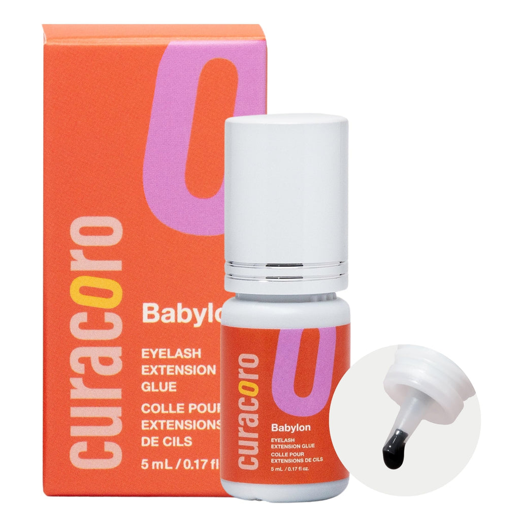 CURACORO Professional Eyelashes Glue — Extra-Strong Salon Adhesive (0.17 fl oz / 5 ml), Clear & Black, 0.5–3 Sec Dry Time, 7–8 Week Retention