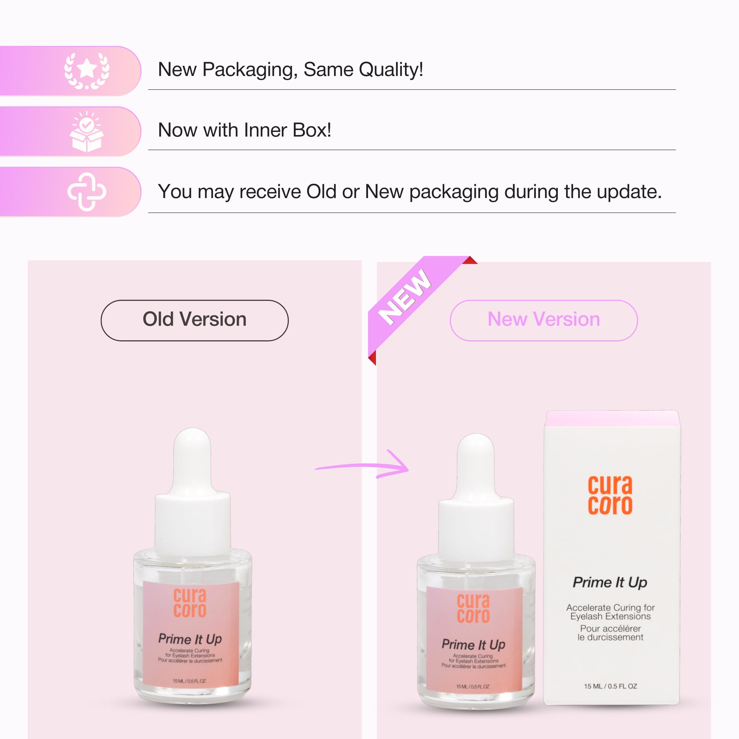 Curacoro Eyelash Extension Primer 15 ml – Prime It Up for Stronger Bonding