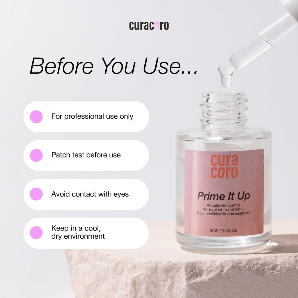 Curacoro Eyelash Extension Primer 15 ml – Prime It Up for Stronger Bonding