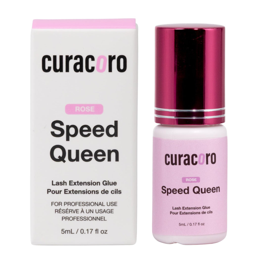 Curacoro Professional Eyelashes Glue - Extra Strong Salon Adhesive, Bubblegum Pink, 0.5-1s Dry Time, 5ml
