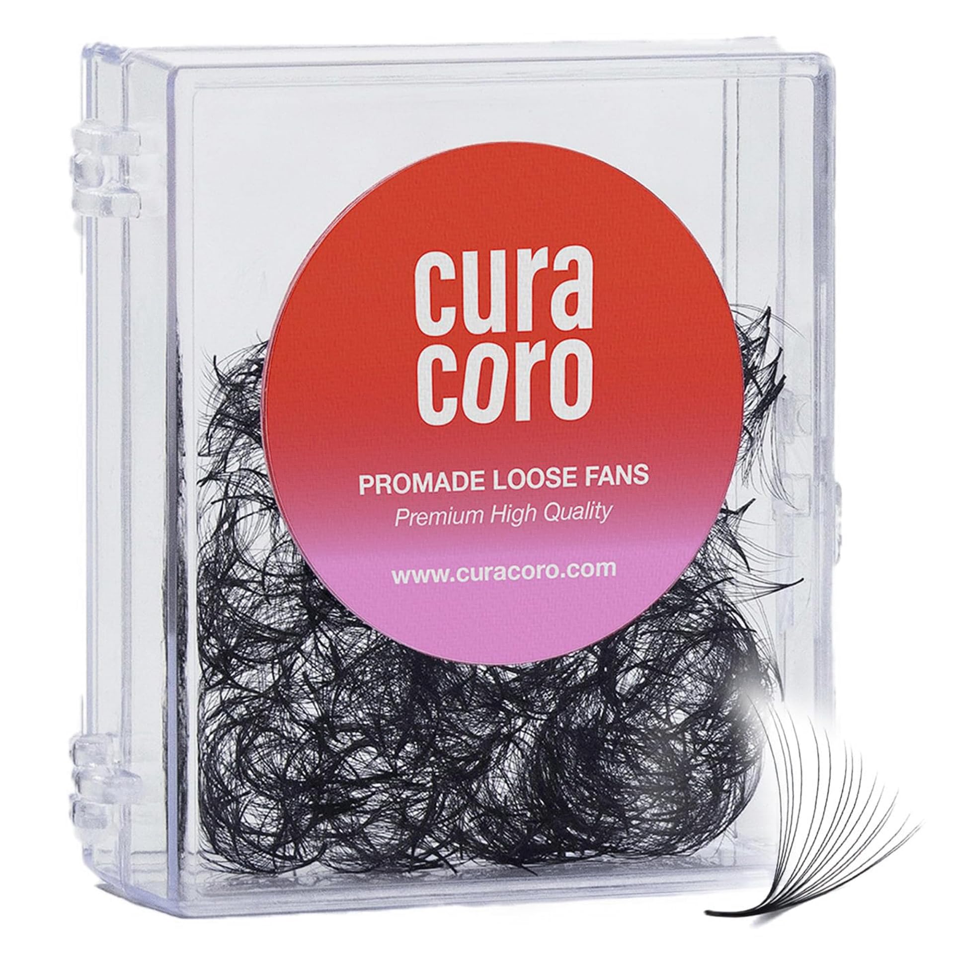 Curacoro Promades 18D-0.03 CC Curl 14mm Handmade Lash Fans – Long-Lasting Eyelash Extensions