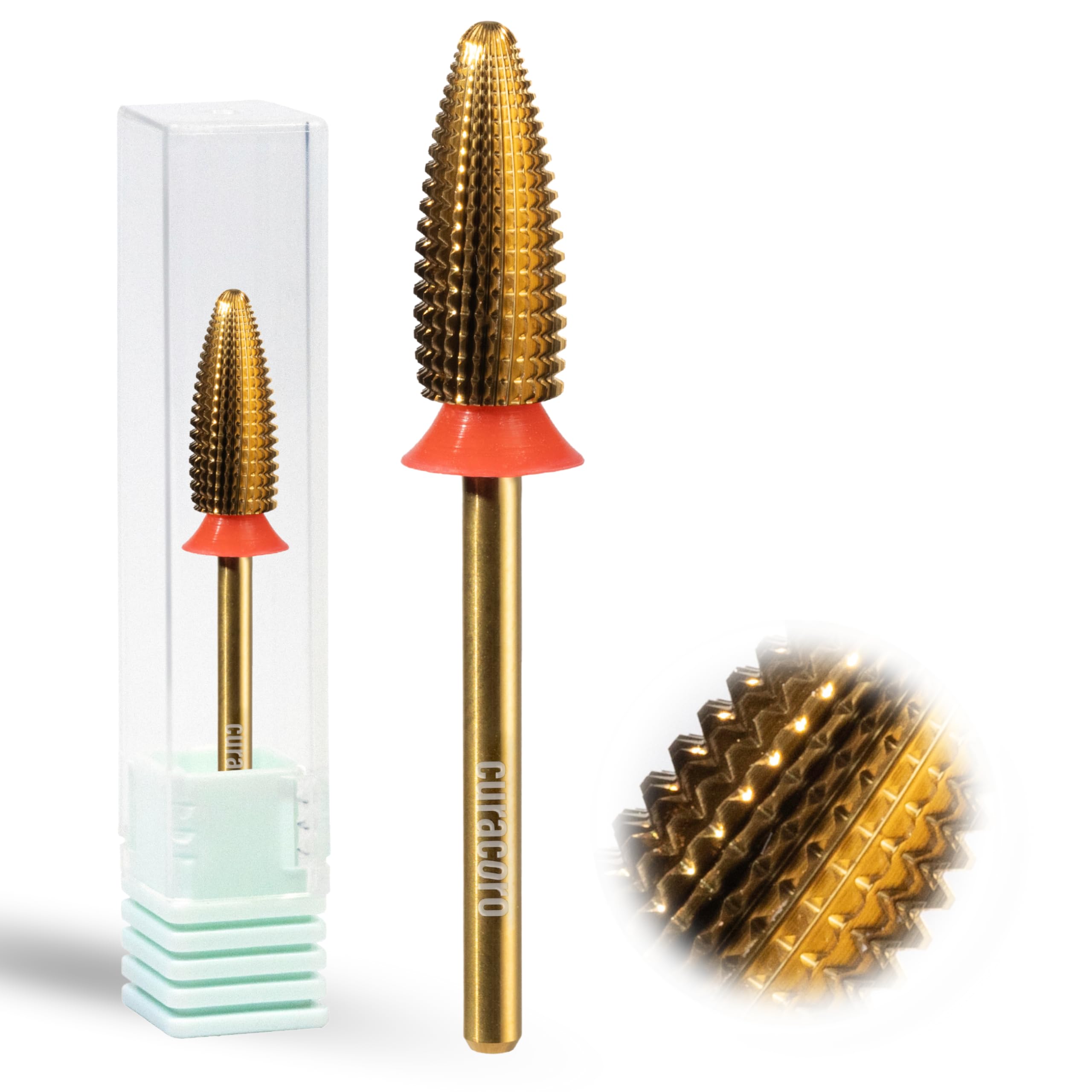 Curacoro Typhoon Nail Drill Bits 3/32in – 2-Way Fine Carbide Bit for Gel Polish Removal, Buffing & Smooth Nails