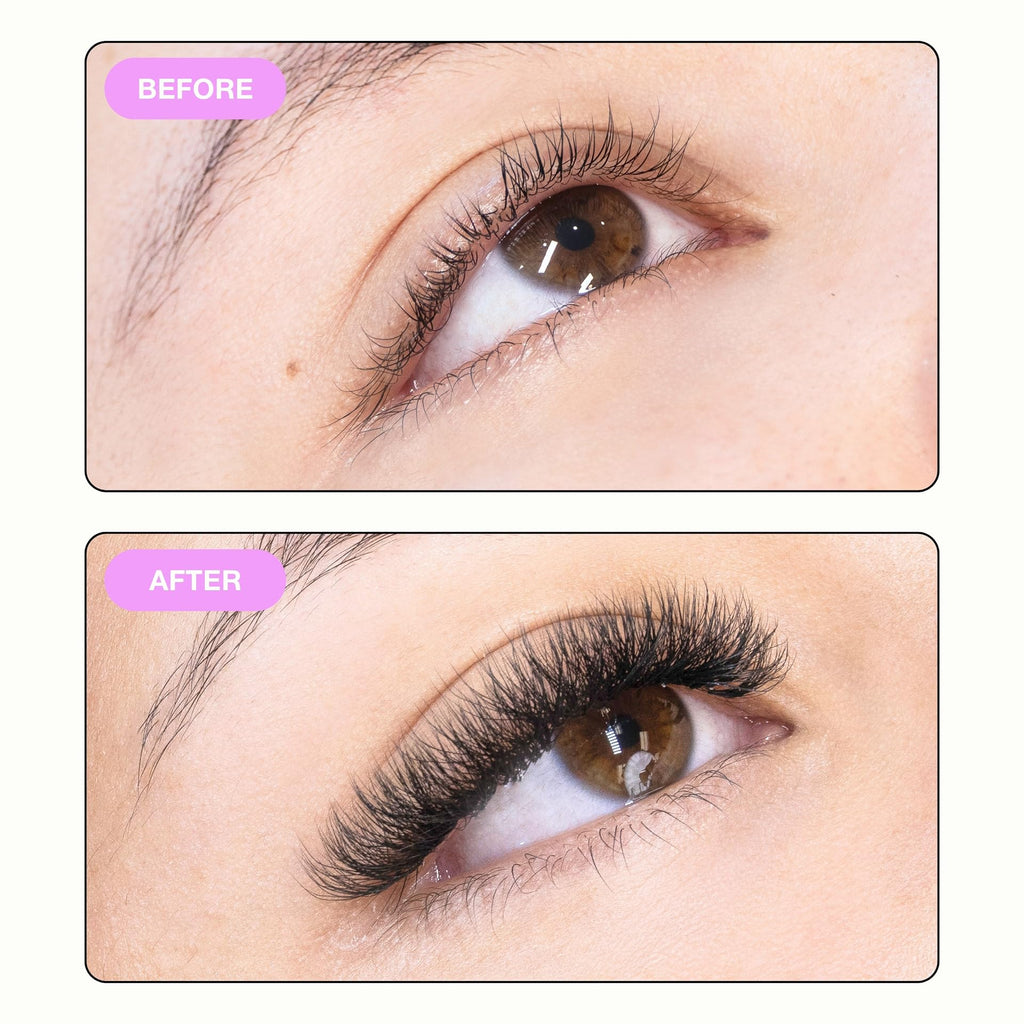 Curacoro W Eyelashes Extensions – 3D Handmade Volume, 0.07 C Curl, 9mm, Fluffy & Long-Lasting