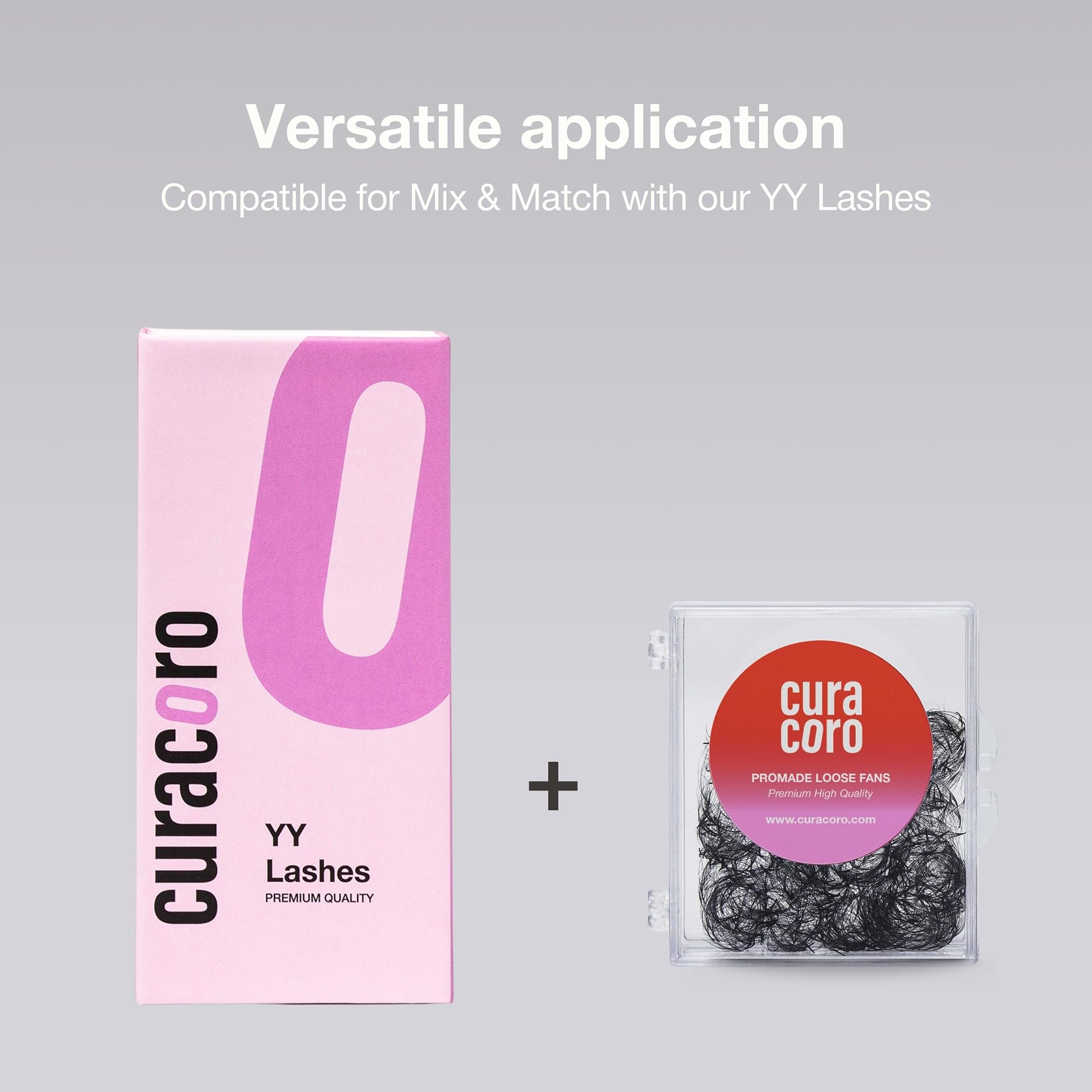 Curacoro YY Eyelashes Extensions – 2D Fans Volume, 0.07 D Curl, 9–15mm Length Mix | Long-Lasting & Easy Application
