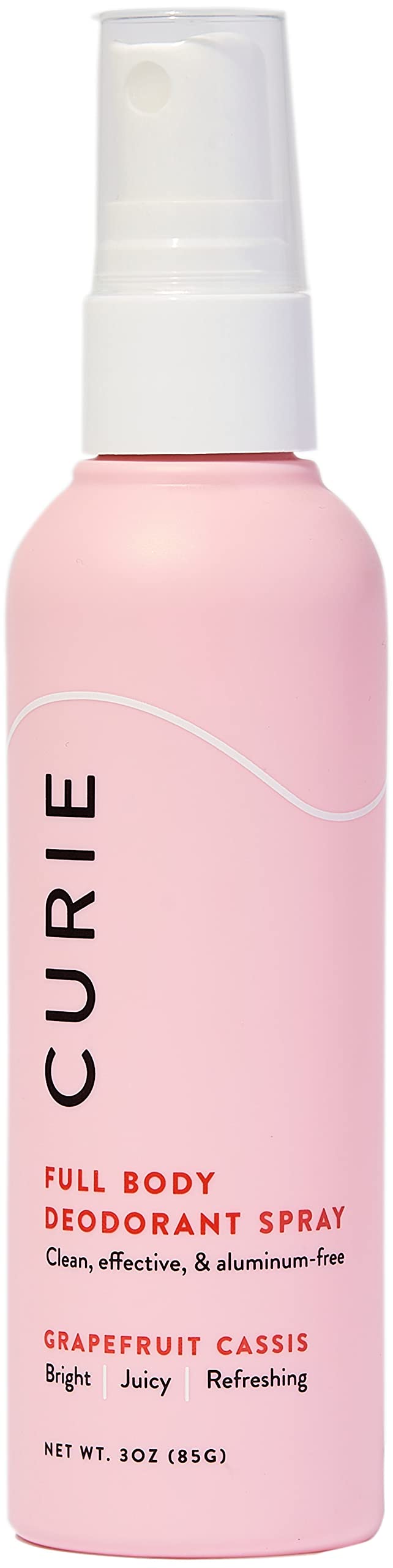 Curie Full Body Spray Deodorant – Aluminum Free, Grapefruit Cassis, 3oz