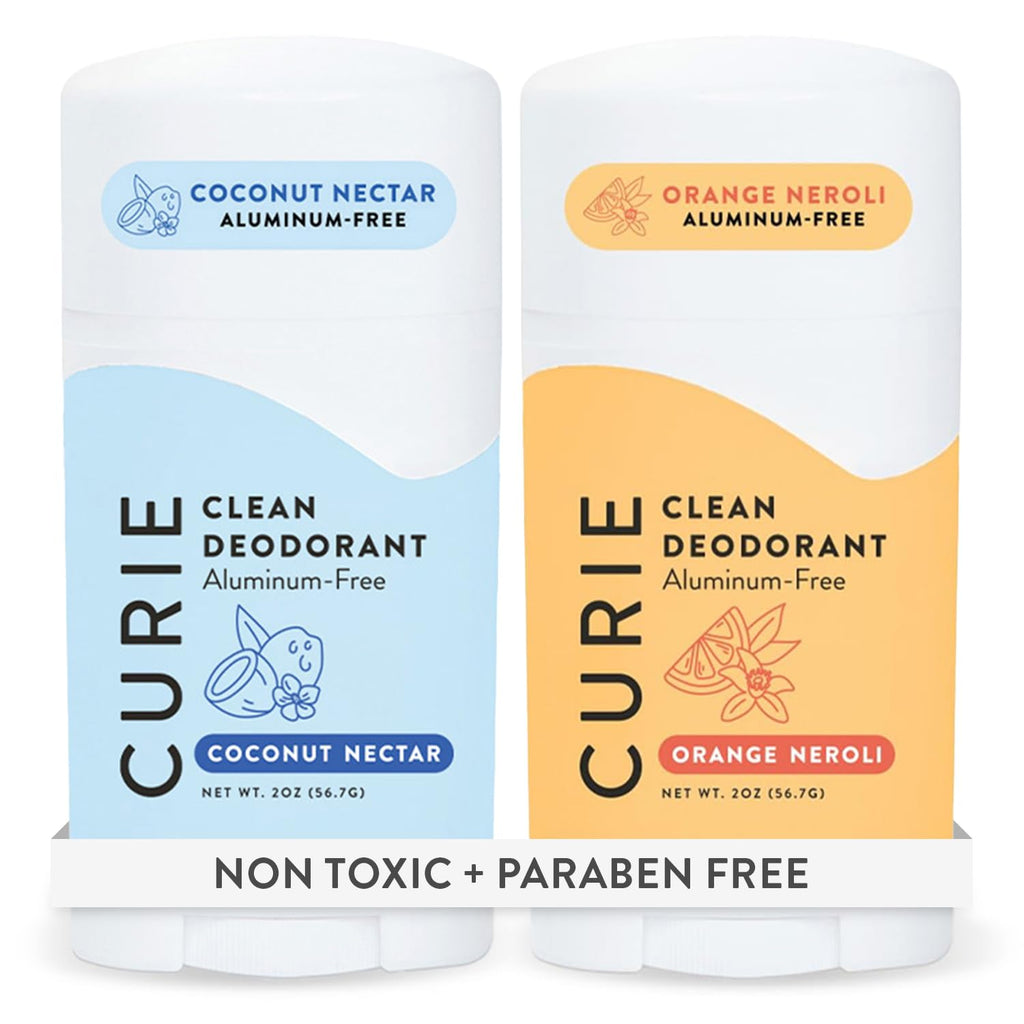 Curie Natural Deodorant for Women - Aluminum-Free Orange Neroli + Coconut Nectar (2pk)