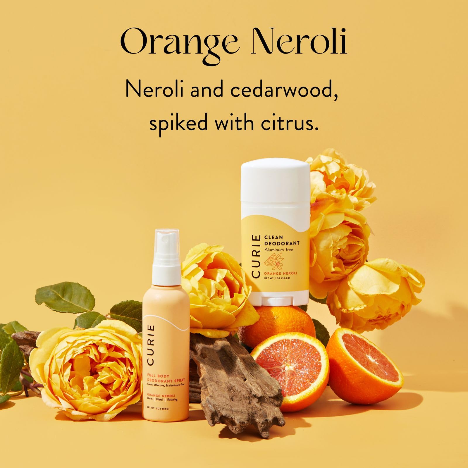Curie Natural Deodorant for Women - Aluminum-Free Orange Neroli + Coconut Nectar (2pk)