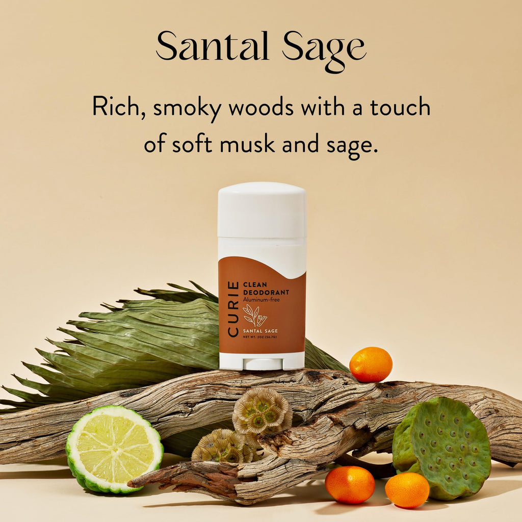 Curie Natural Deodorant for Women – Coconut Nectar + Santal Sage (Aluminum Free) 2pk