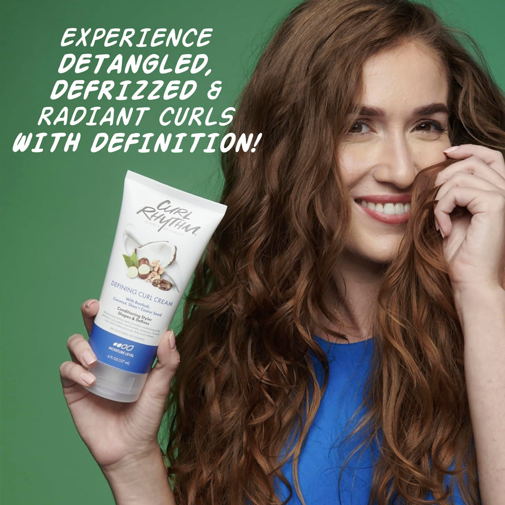 Curl Rhythm Curl Defining Cream – Frizz Control, Moisture & Shine for Curls (6 Oz, 3 Pack)