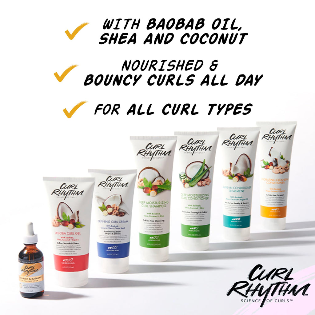 Curl Rhythm Curl Defining Cream – Frizz Control, Moisture & Shine for Curls (6 Oz, 3 Pack)