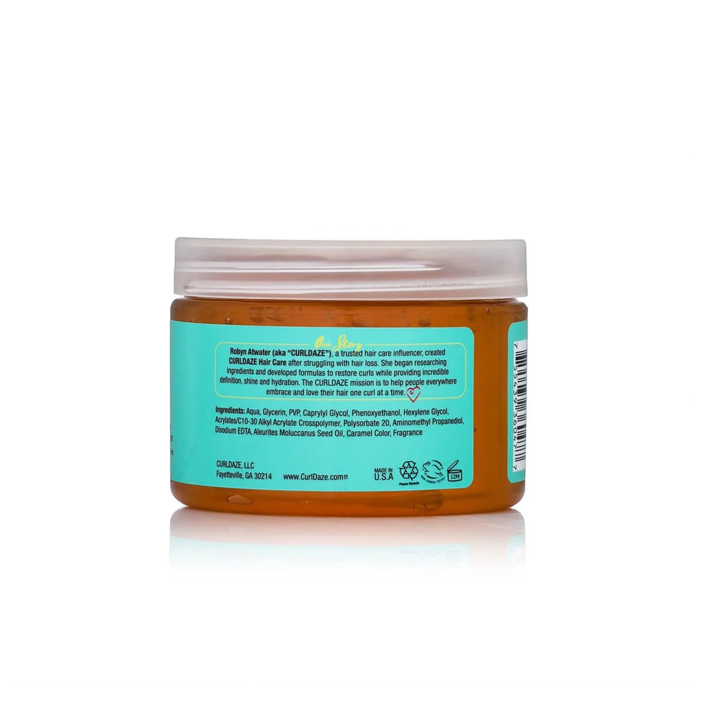 Curldaze Glossy Shine Gel with Kukui Oil | Defines Curls, Frizz Control, and Shine