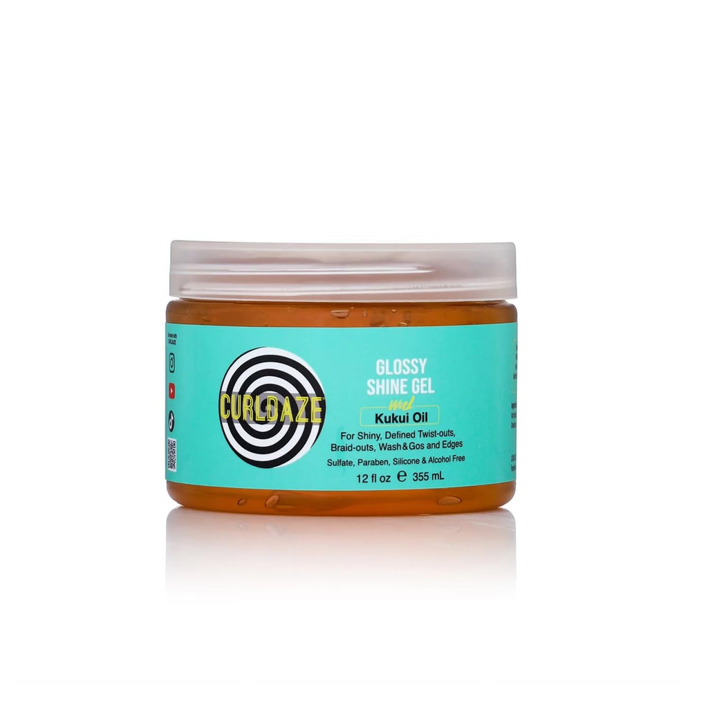 Curldaze Glossy Shine Gel with Kukui Oil | Defines Curls, Frizz Control, and Shine