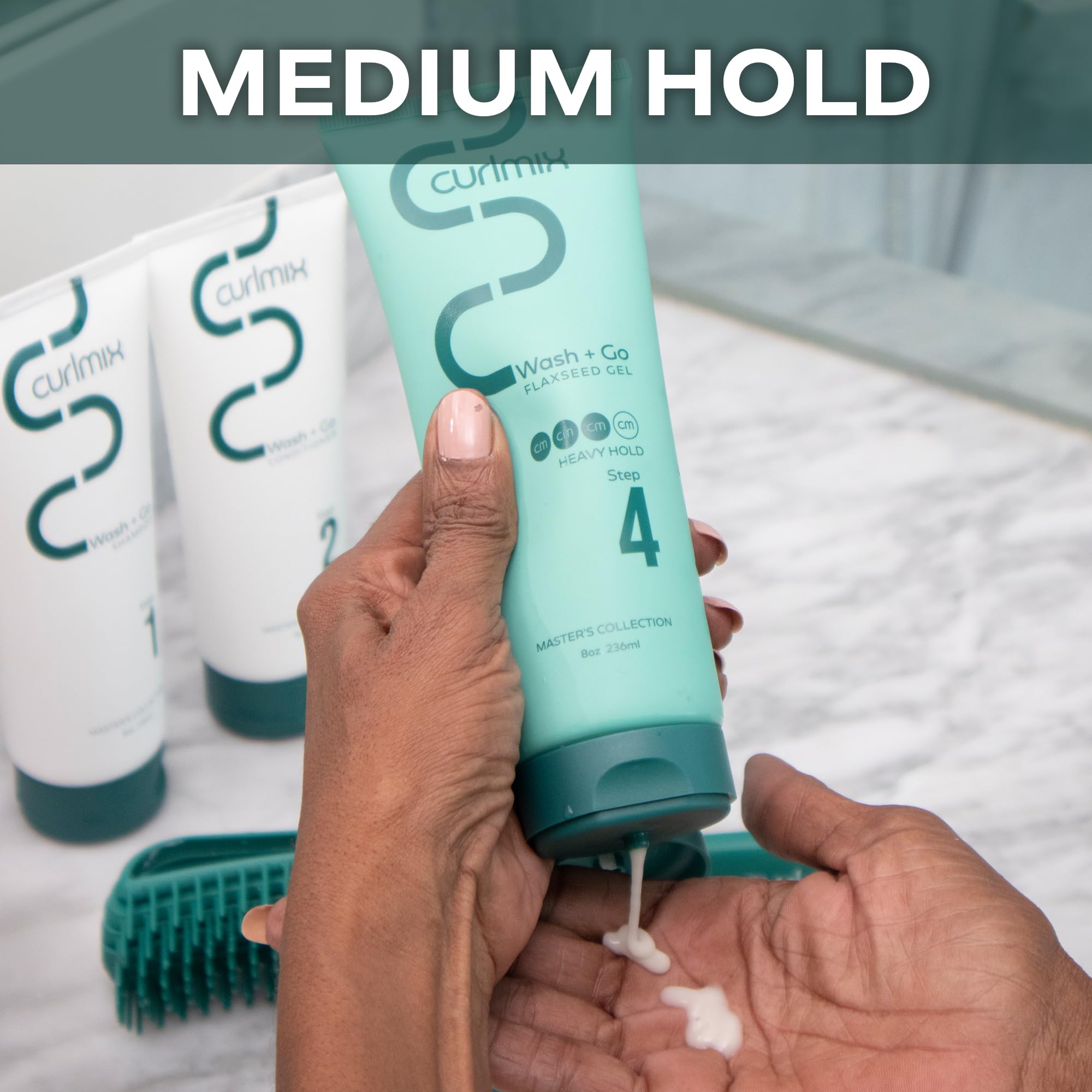 CurlMix Flaxseed Gel – Medium Hold for Defined, Elongated Curls | Wash + Go for Curly Hair