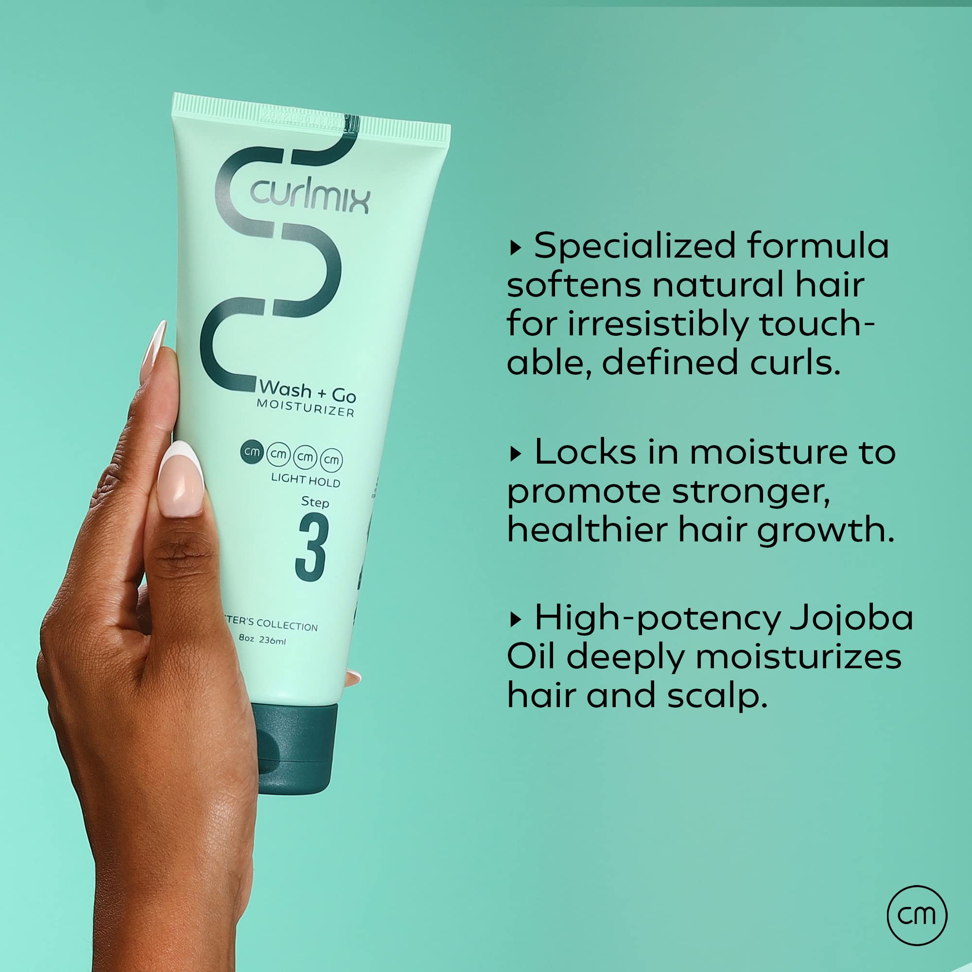 CurlMix Wash + Go Moisturizer – Light Hold with Jojoba Oil for Fine Curls