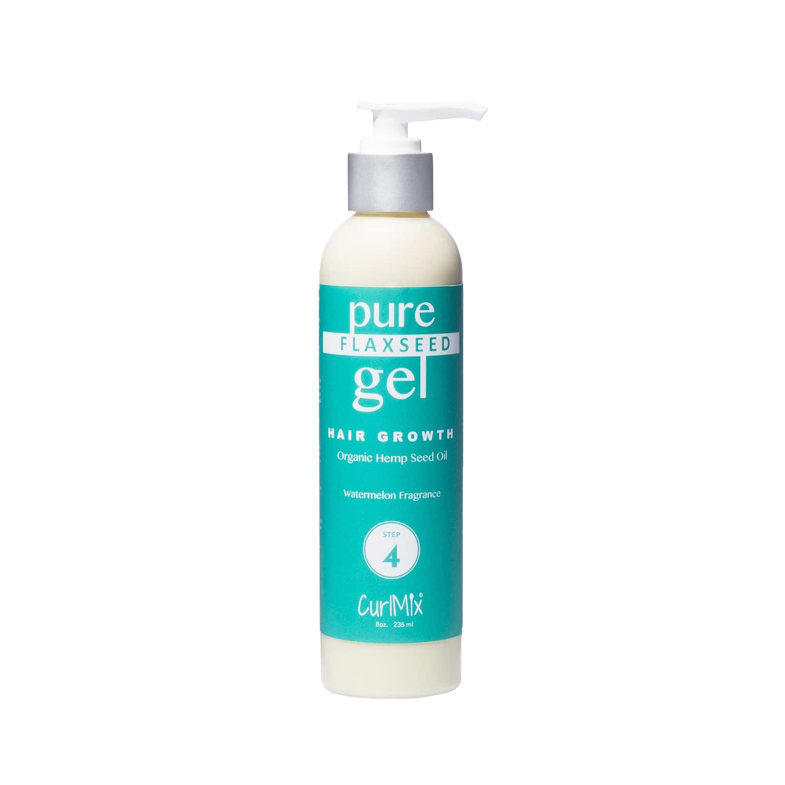 CurlMix Organic Flaxseed Gel for Curly Hair with Hemp Seed Oil – Define & Hydrate (Watermelon, 8 oz)