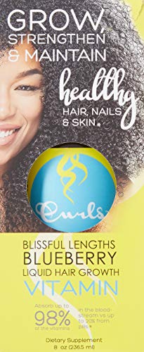 Curls Blueberry Bliss Liquid Hair Growth Vitamin – Grow, Strengthen & Maintain Hair, Nails & Skin (8oz)