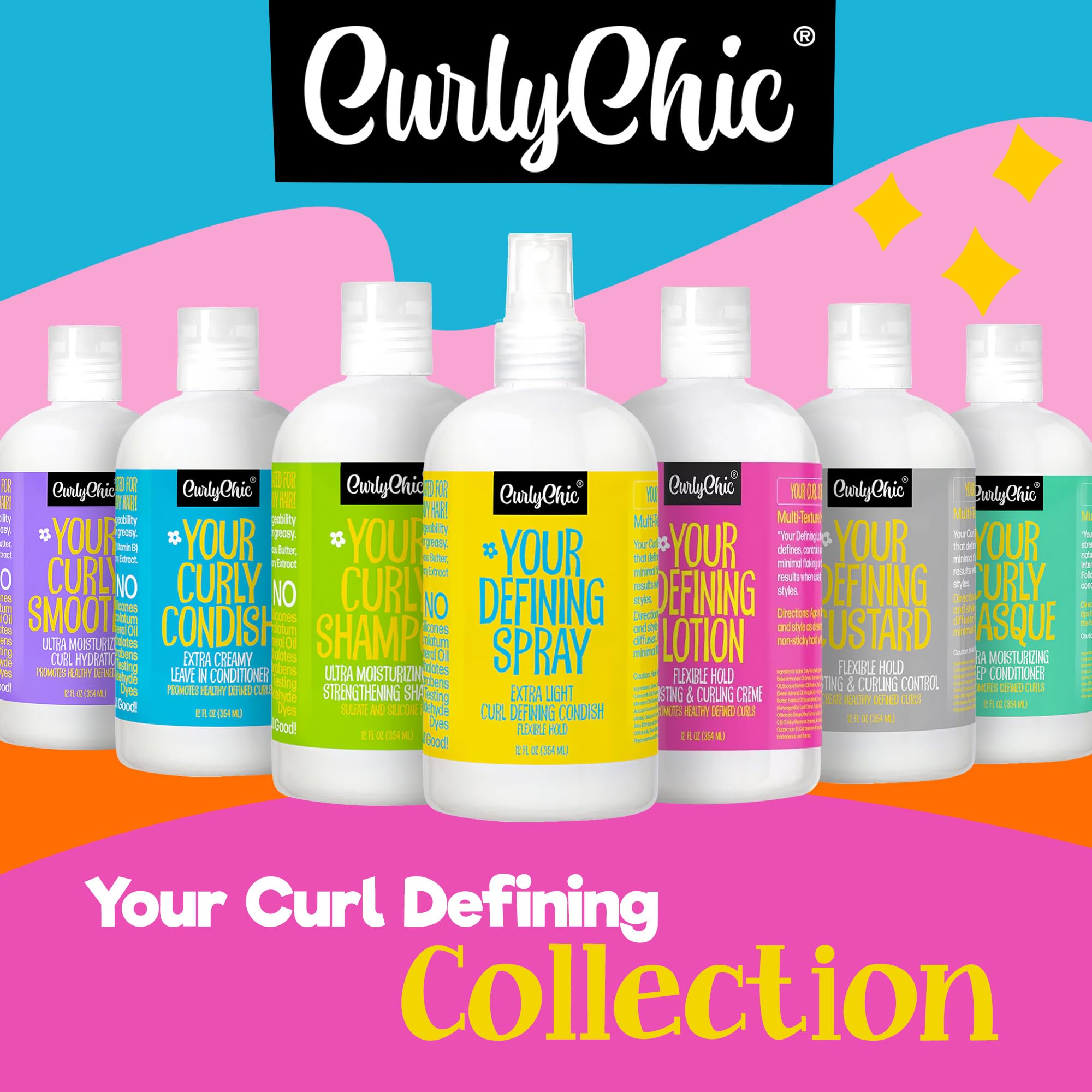 CurlyChic Your Defining Lotion – Curl Defining, Moisturizing & Styling Solution for Curly, Wavy & Coily Hair